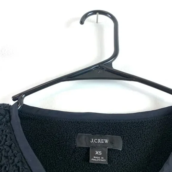 J. Crew Teddy Sherpa Snap Front Relaxed Fit Lady Jacket Black Size XS - Picture 5 of 7